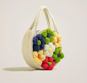 Beach Seaside Bag - Cotton Linen Spring Tote with Phone Pocket