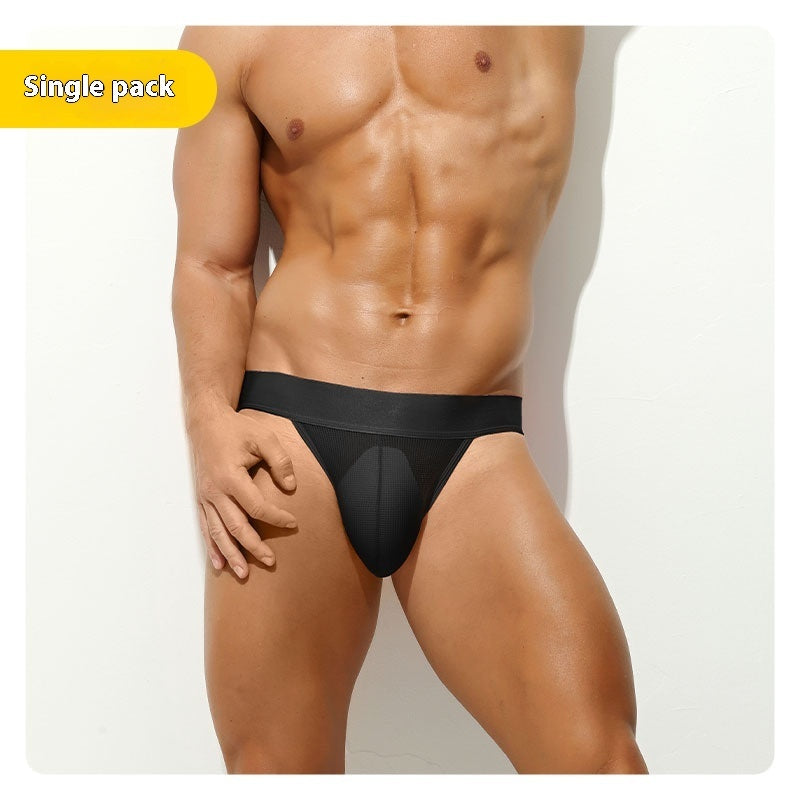 Men's Pure Color All-matching Translucent Low Waist Sports Comfortable Underwear