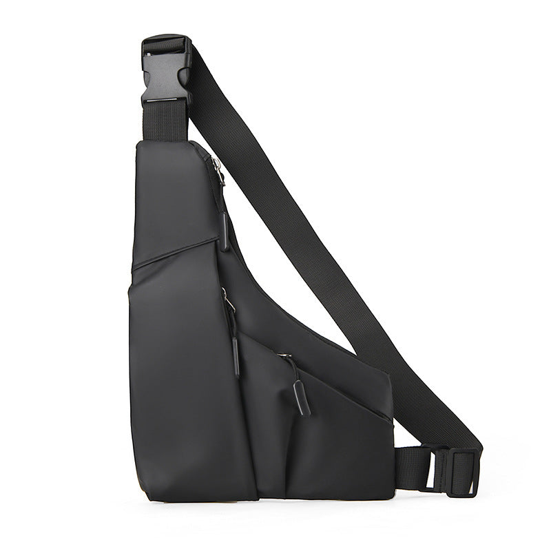 Mens Close Fitting Derm Triangle Bag Crossbody Chest Bag Waterproof 32x3x23 CM Everyday Use