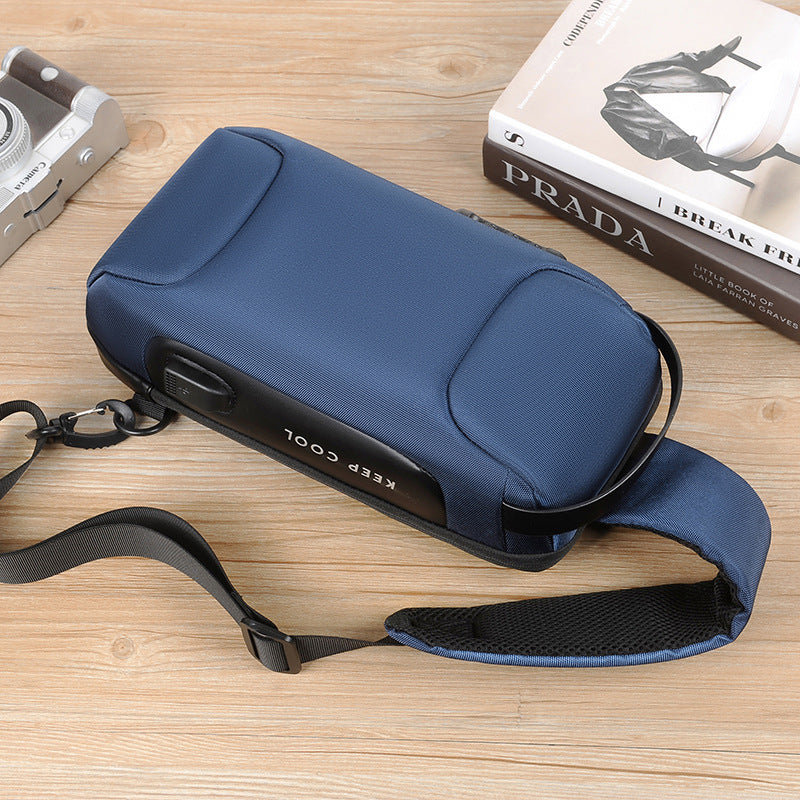 Motorcycle Chest Bag For Men Oxford Cloth Carbon Fiber 16 Inch Multiple Color Options