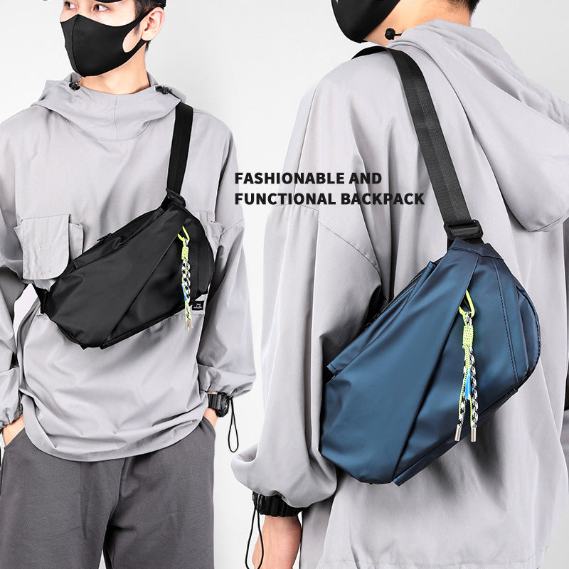 Shoulder Casual Slanted Chest Bag Nylon Breathable Popular Brand For Students Dark Blue Black Gray