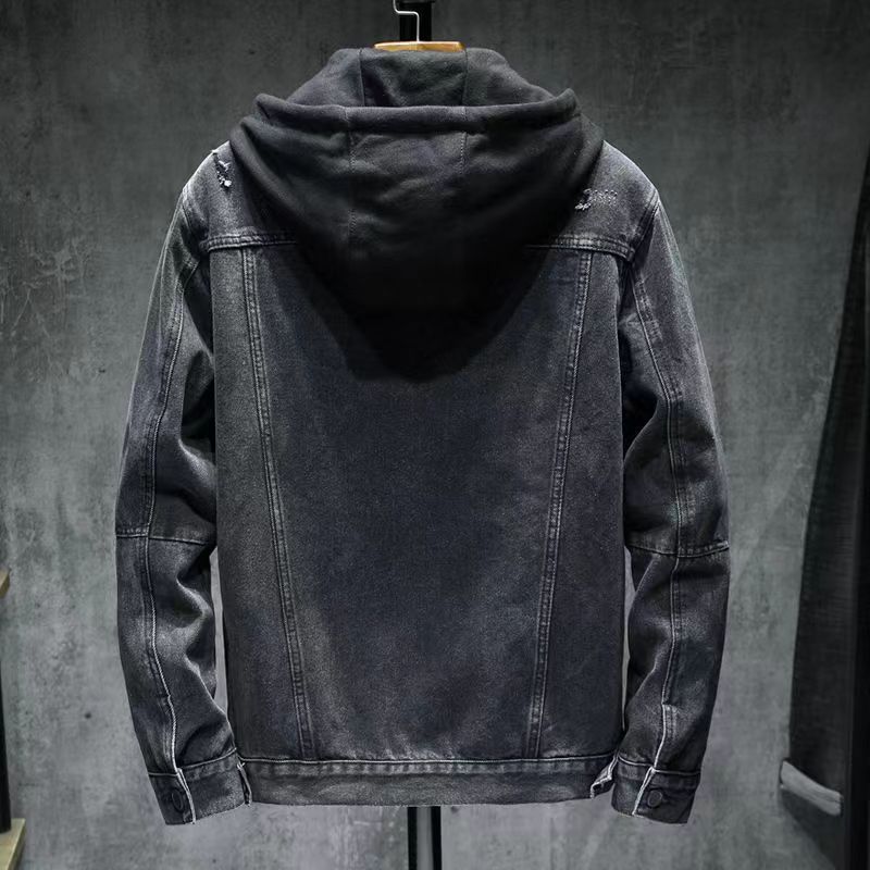 Cotton Denim Coat Men's Loose Detachable Thickened