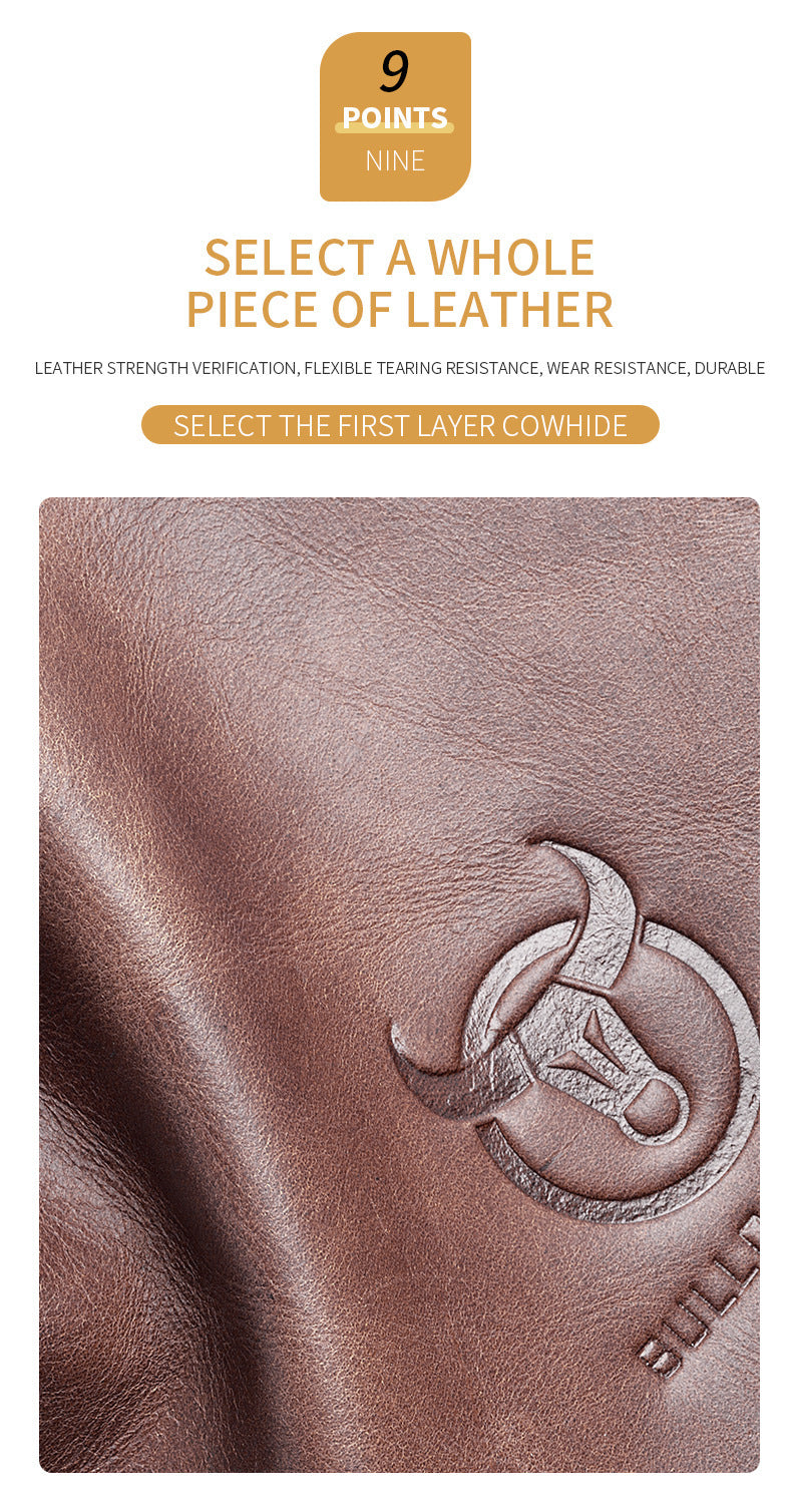 Bull Captain Genuine Leather Mens Shoulder Crossbody Bag Large Capacity First Layer Cowhide Breathable Waterproof