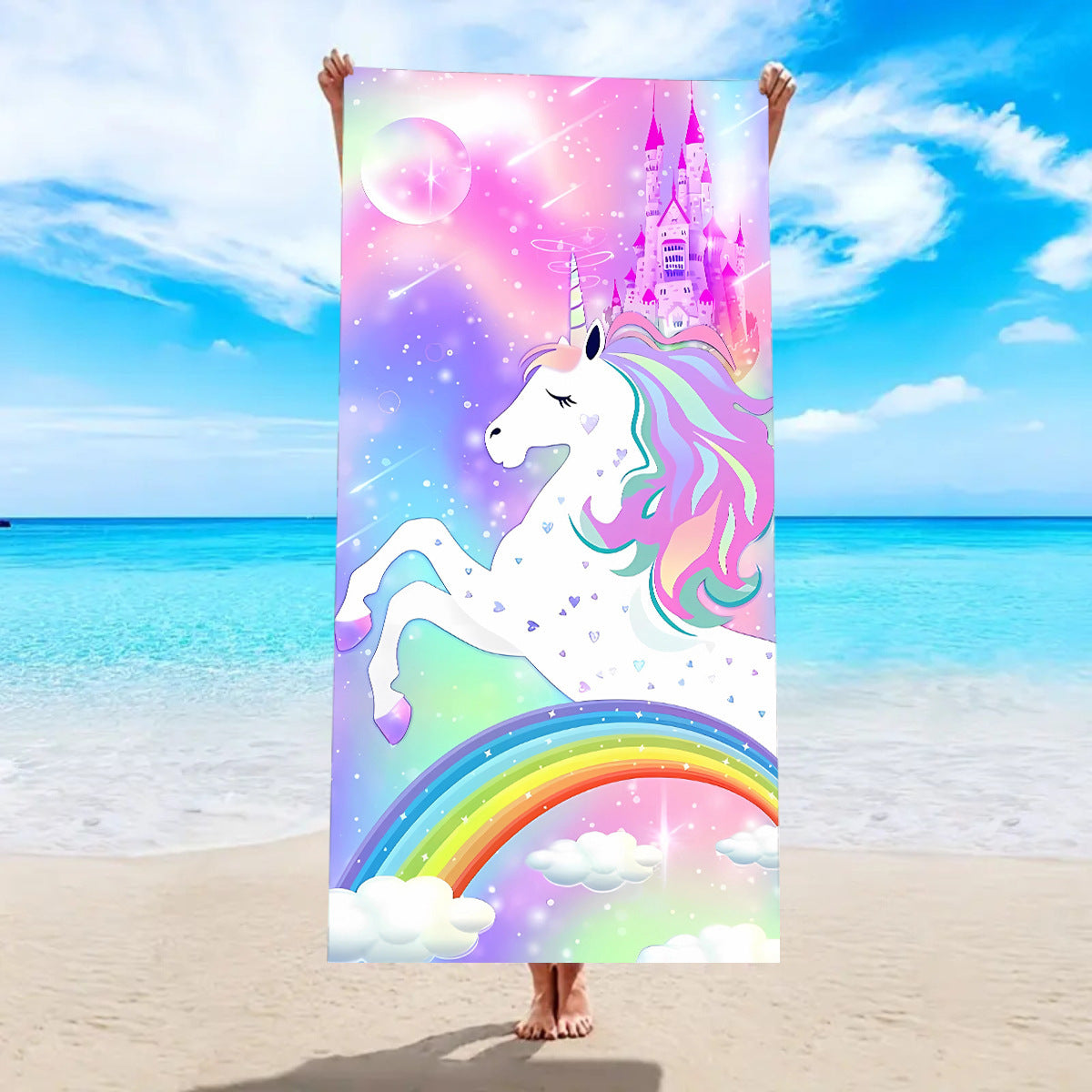 Quick-drying Microfiber Beach Bath Towel Double-sided Velvet