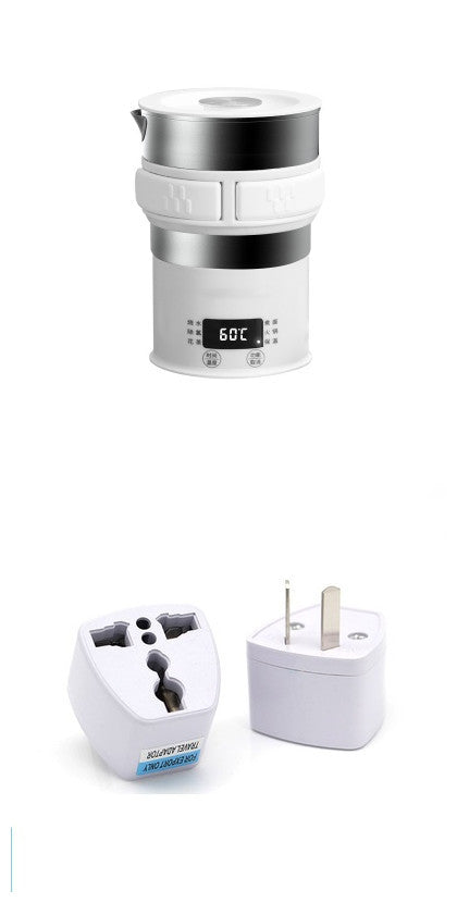 Travel Folding Electric Portable Hot Water Kettle Stainless Steel 1000 Watt Touch Type Operation Compact