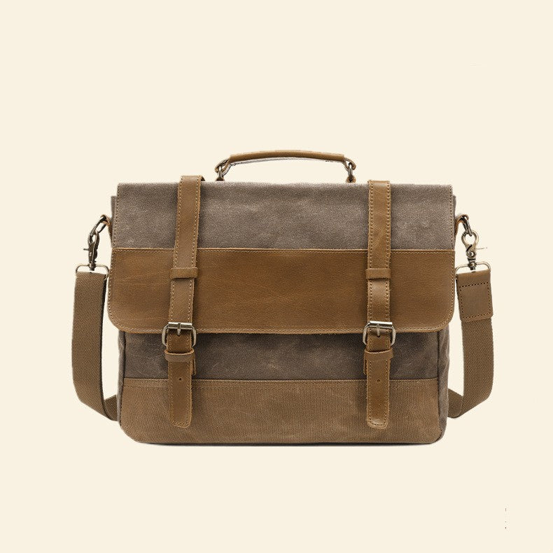 Boys Retro Postman Canvas One Shoulder Bag in Army Green Black Khaki Brown Lake Water Green