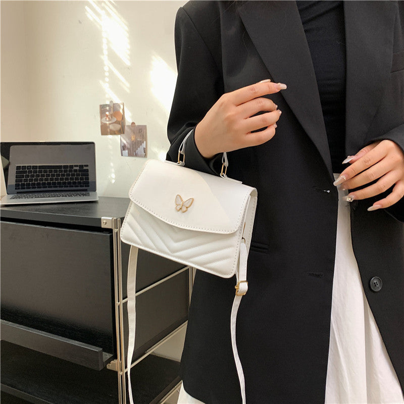 Four Seasons Trendy Joker Womens PU Leather Bow Accent Horizontal Square Tote Bag In Multiple Colors