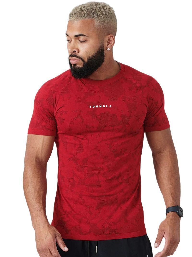 Mens Camouflage Milk Silk Workout T Shirt For Men Breathable Sports Tee Moisture Wicking