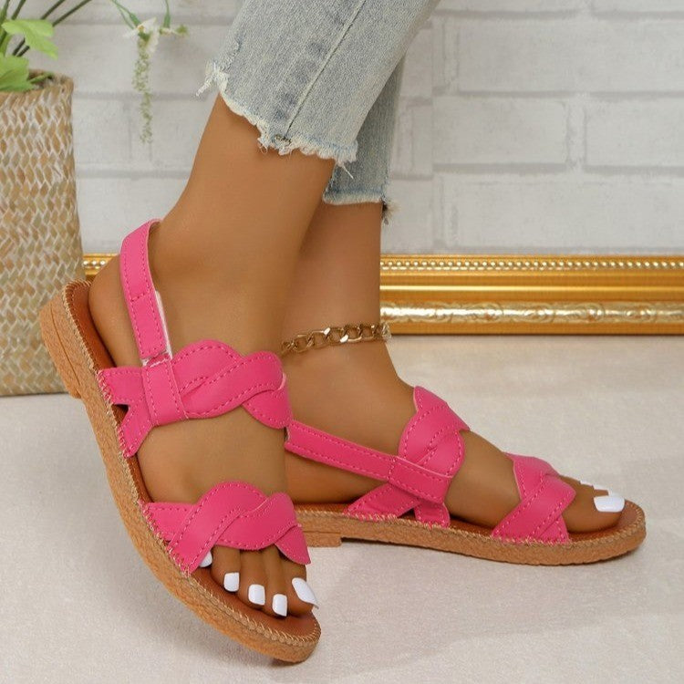 Woven Fashion Flat Summer Shoes - Women's Breathable Casual Sandals