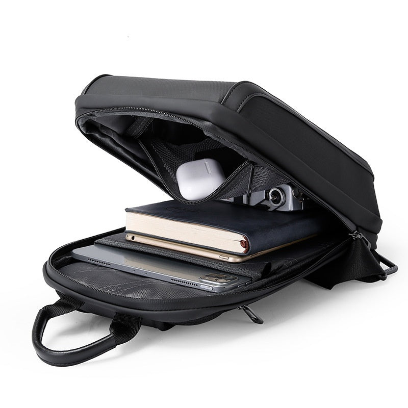 Chest Bag For Men Messenger Style Lightweight Oxford Cloth Casual Shoulder Bag With Double Straps