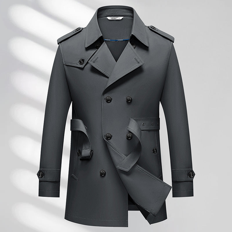 Men's Business Trench Coat Non-ironing Texture