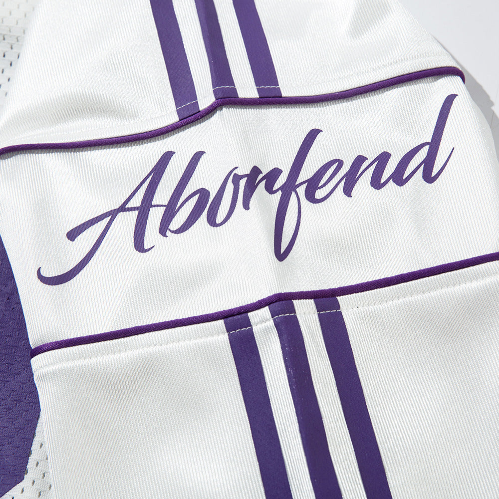 Digital Printed Long-sleeved T-shirt Jersey Contrast Color V-neck Top