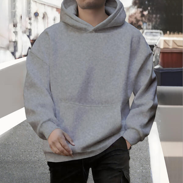 Fall Winter Men Loose Hooded Sweater Sports And Leisure Fleece-lined