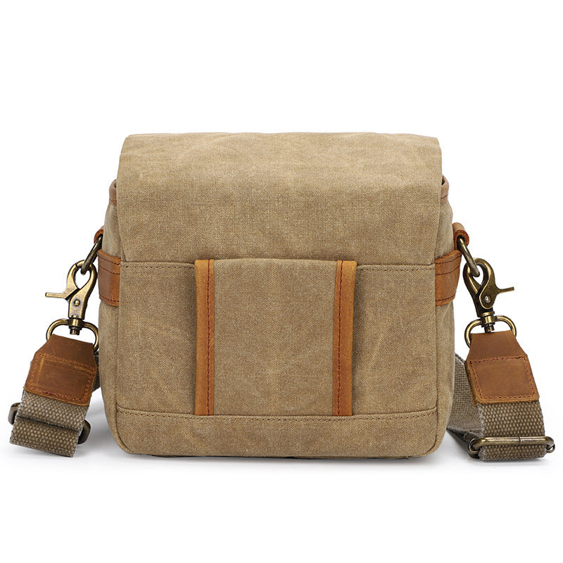 Canvas SLR Camera Bag With Waterproof Liner Crossbody DSLR Protective Case Khaki Dark Gray Army Green