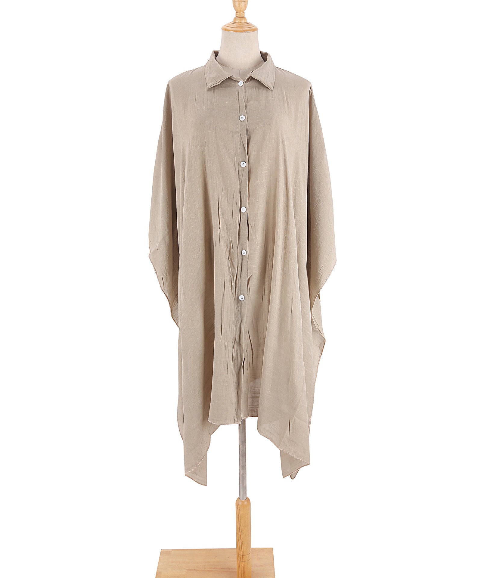 Lightweight Cotton Beach Hoodie - Loose Fit Sunscreen Swimsuit, Suitable For Vacation And Swimming Pool Wear