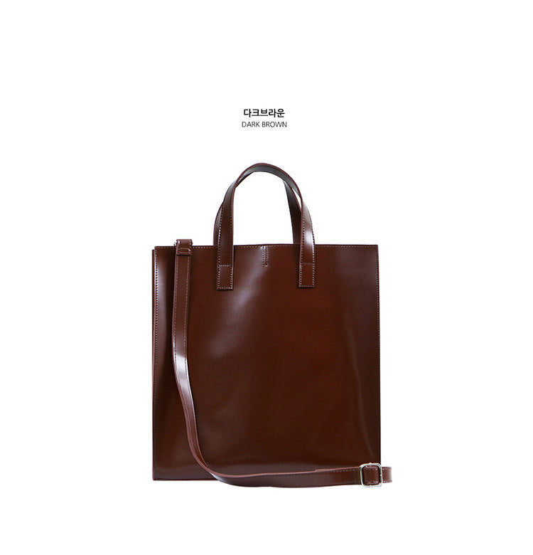 Korean Style Mens PU Leather Crossbody Bag Waterproof Street Fashion Retro Daily Use Black And Wine Red