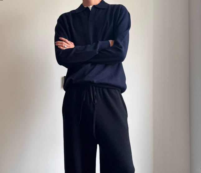 Old Money Style Pure Wool POLO Sweater