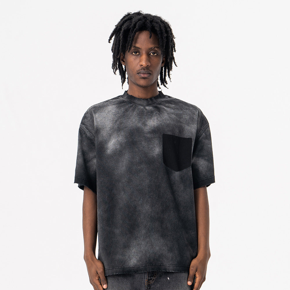 Men's American Fashion Brand Washed Cotton Short-sleeved T-shirt