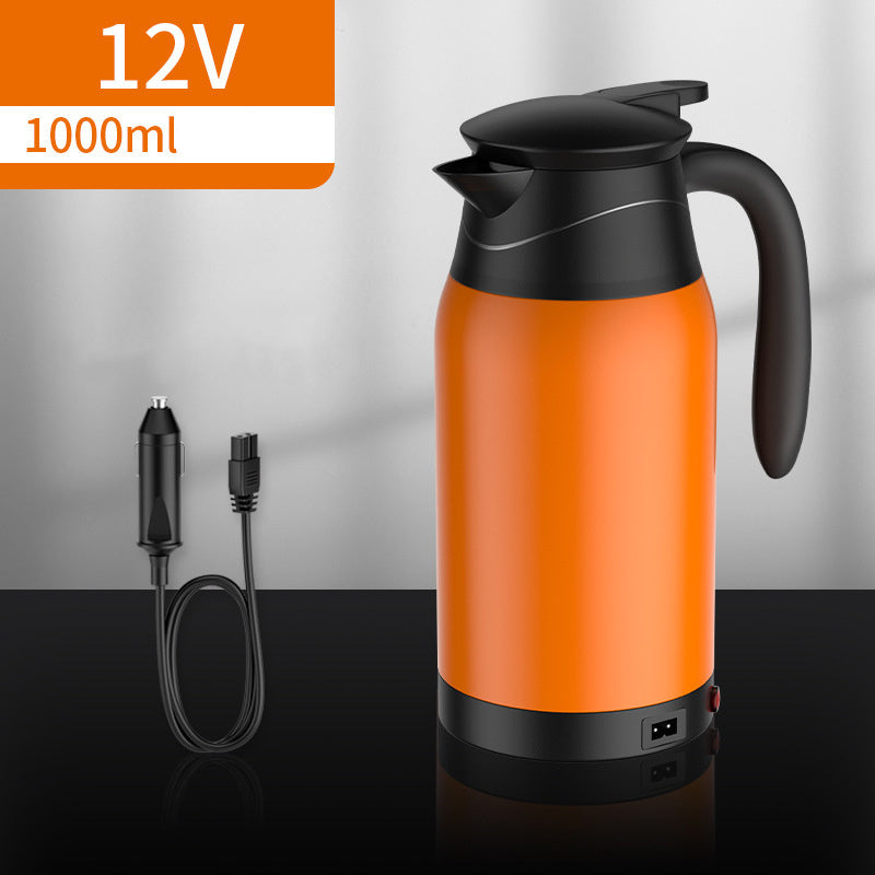 YT1000L Car Mounted Electric Kettle 1000ml Stainless Steel SUS304 With PC Lid For 12V Vehicle Use And Travel