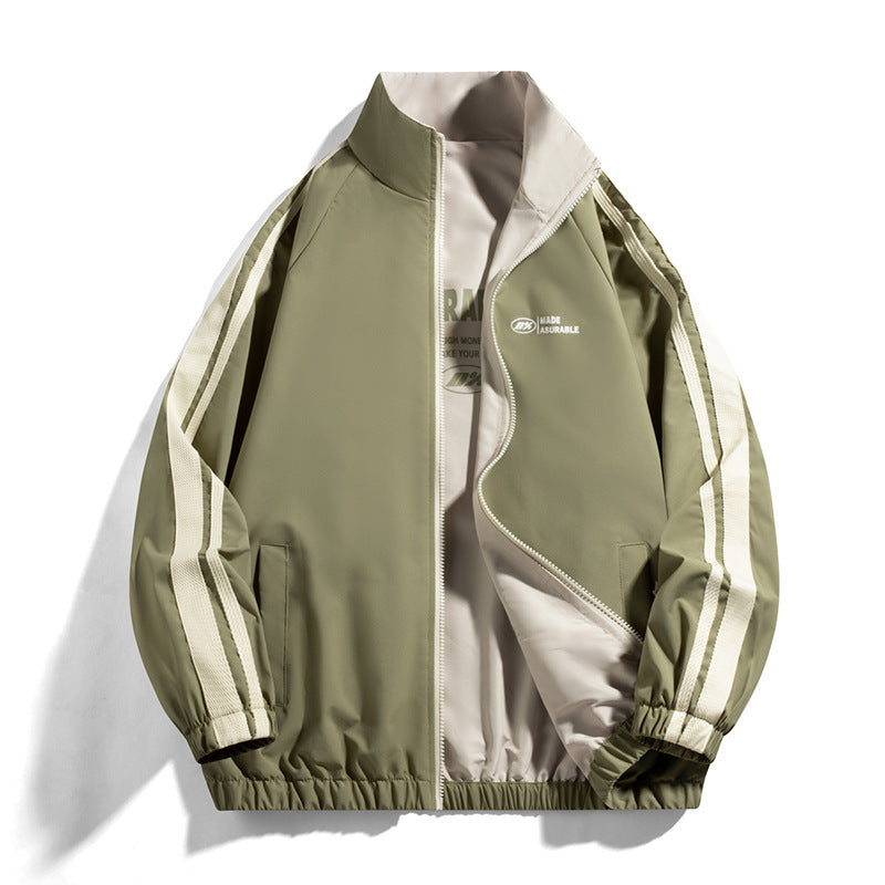 Men's Casual Cardigan Stand-up Collar Jacket Double-sided Wear All-matching