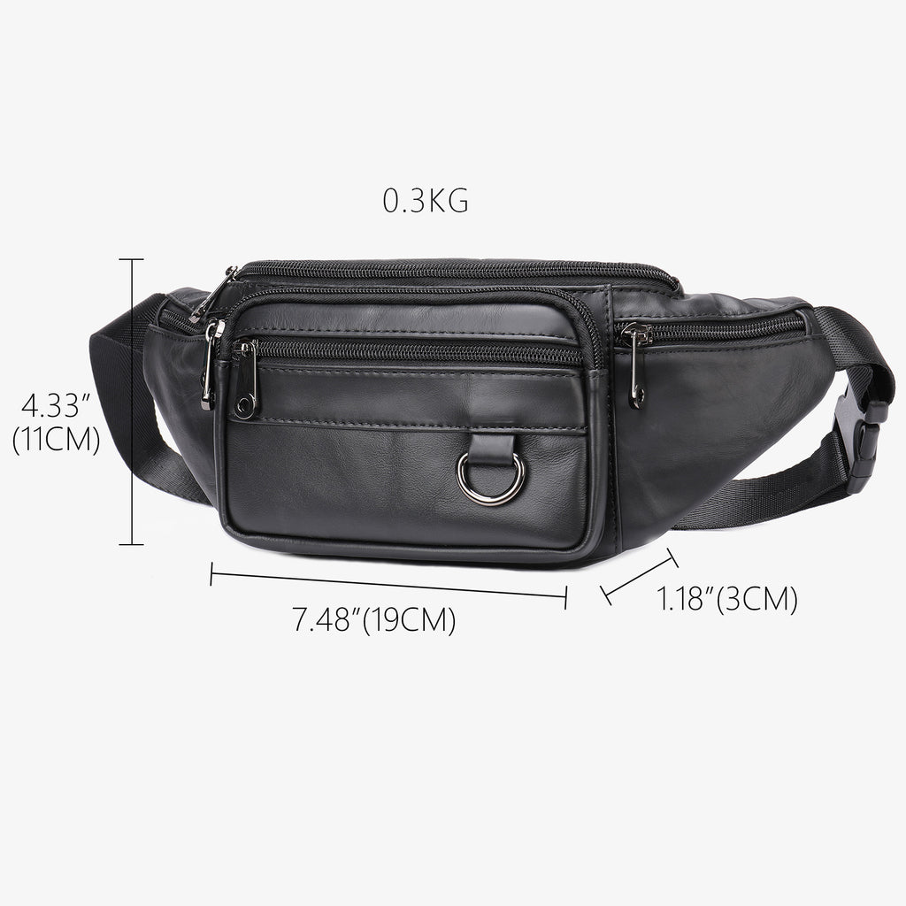 Leather Phone Belt For Men Multifunctional Chest Bag Crossbody Genuine First Layer Cowhide Leather