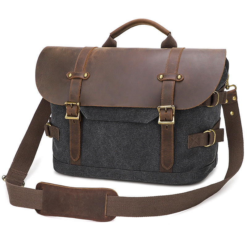 Canvas Shoulder Casual Men's Messenger Bag Waterproof Outdoor Retro Street Style Available InKhaki Army Green