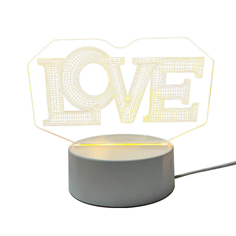 3Dd Small Night Lamp LED Light USB Light Luminous Ambience Light Bedroom