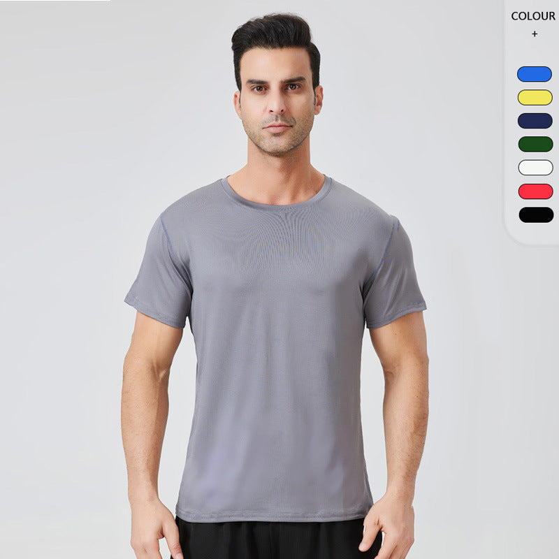 Mens Loose Fit Milk Silk Training T Shirt For Running And Gym Fitness Wear Breathable Moisture Wicking Athletic