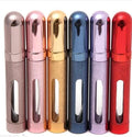 Portable aluminum perfume spray bottles, assorted metallic colors