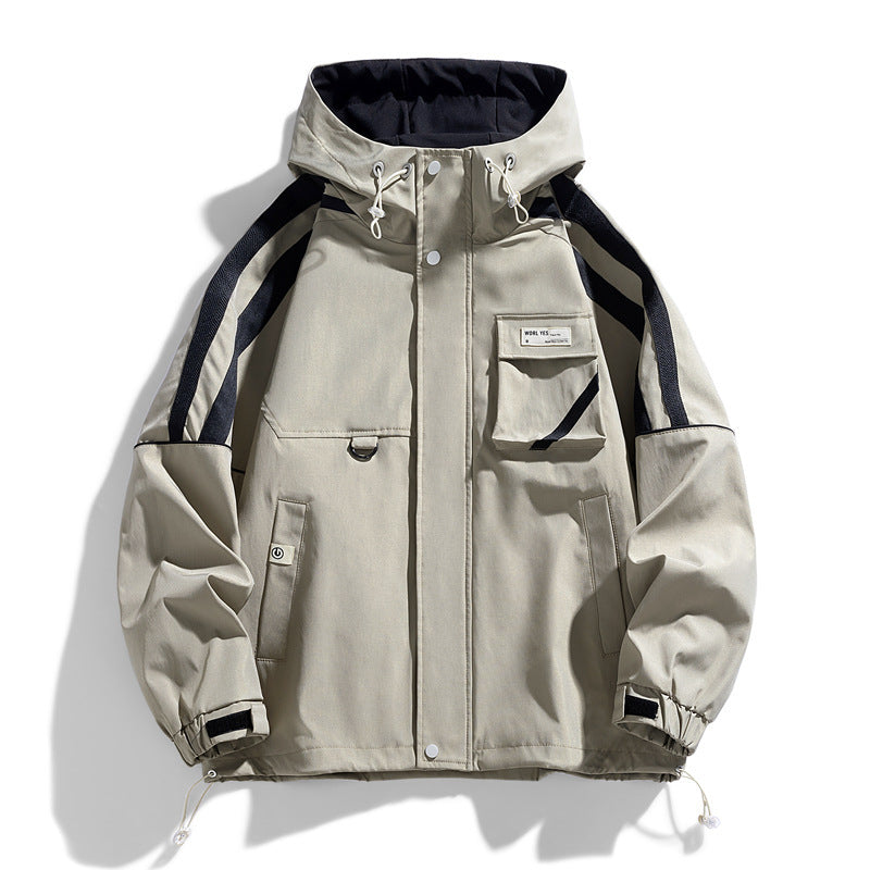 Coat Men's Hooded Work Clothes Casual Loose Teen Trendy