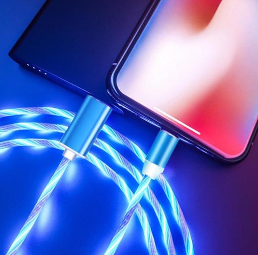 Magnetic Charging Cable 3-in-1 - iPhone Android USB-C with LED Light