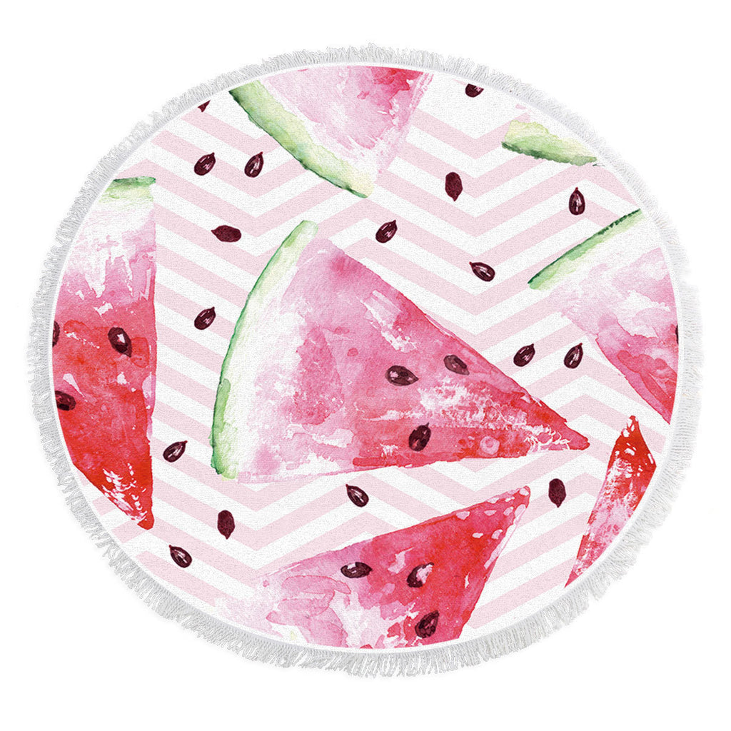 Fruit round beach towel