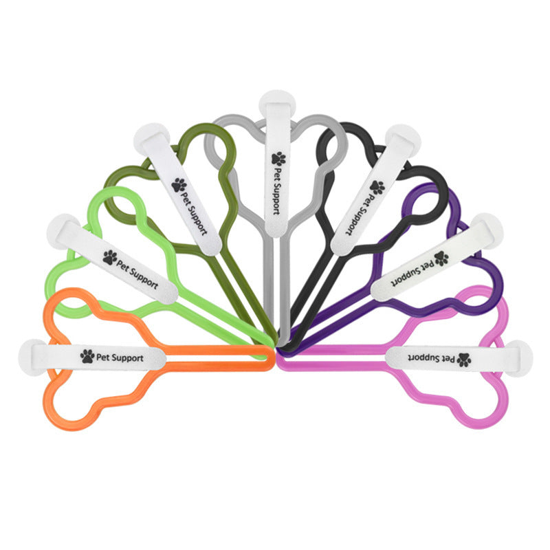 Pet Poop Bag Holder Hands Free Fixed Clip For Cat And Dog Walking Dispenser Velcro Random Color