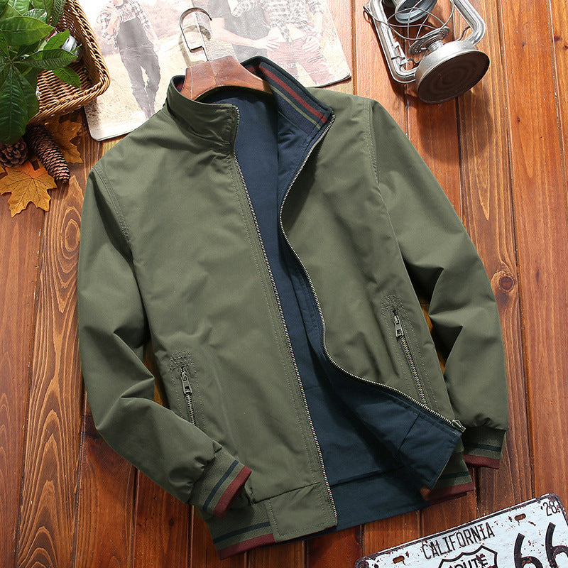 Men's Double-sided Wear Stand-up Collar Casual Jacket