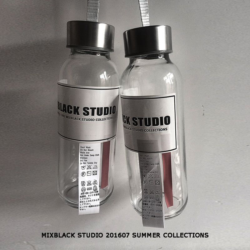Premium Glass Water Bottle 400ml - Transparent Round Design