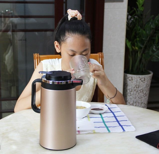 Compact Electric Kettle 2L Double Insulated Stainless Steel With Scale Window And Push Button Operation 1000W