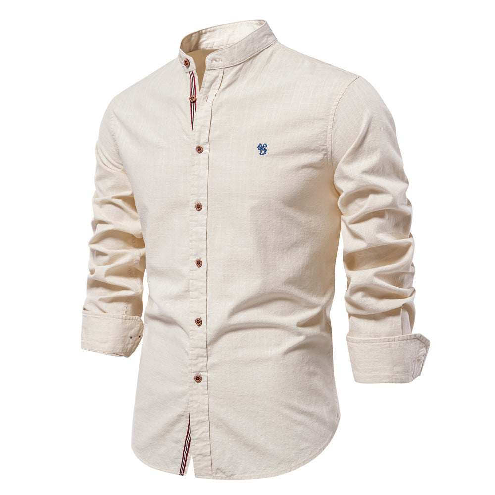Japanese Style Long Sleeve Shirt Men's Fashion Summer Cotton And Linen