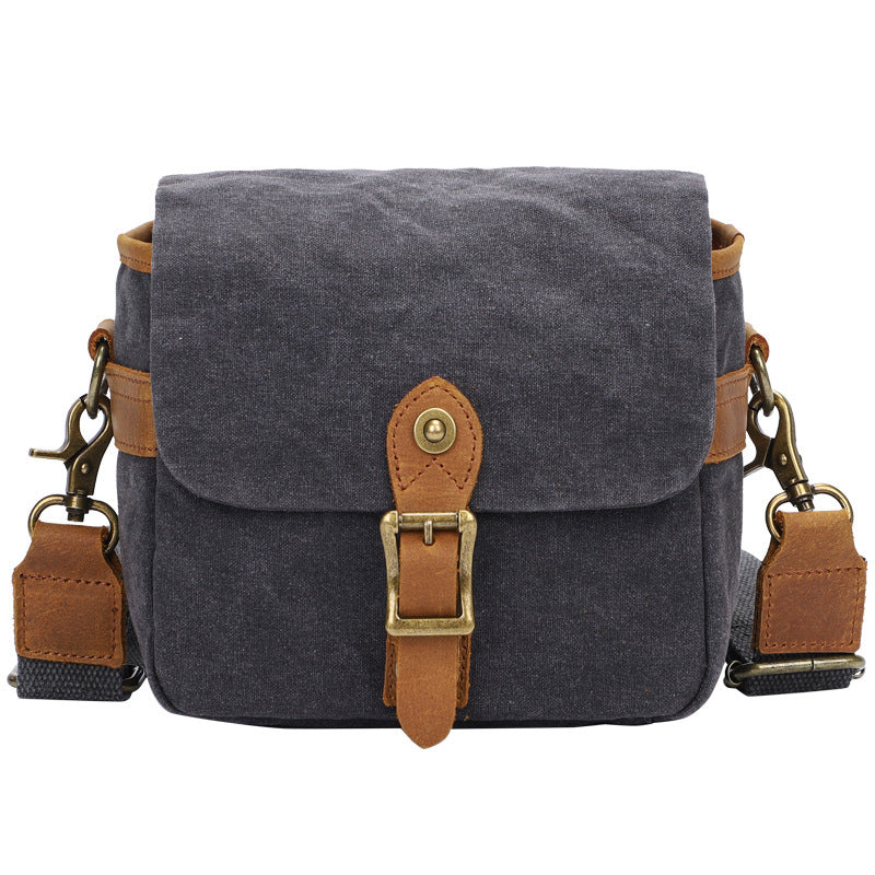 Canvas SLR Camera Bag With Waterproof Liner Crossbody DSLR Protective Case Khaki Dark Gray Army Green