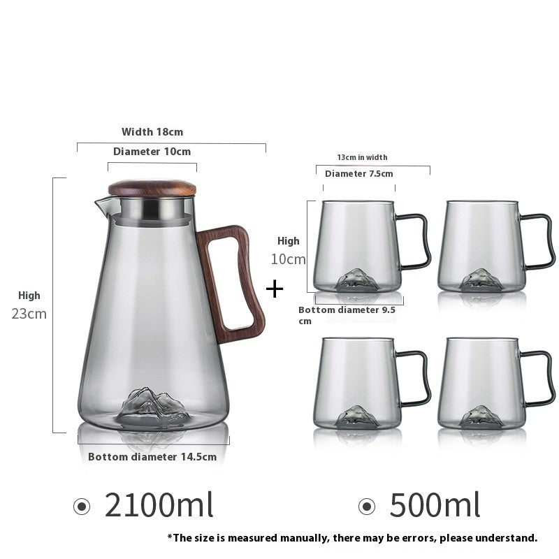 Household Borosilicate Glass Cold Water Bottle Large Capacity