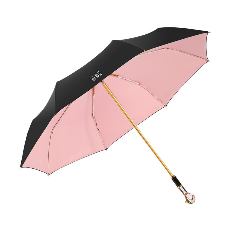 Folding cat umbrella handle sunscreen umbrella