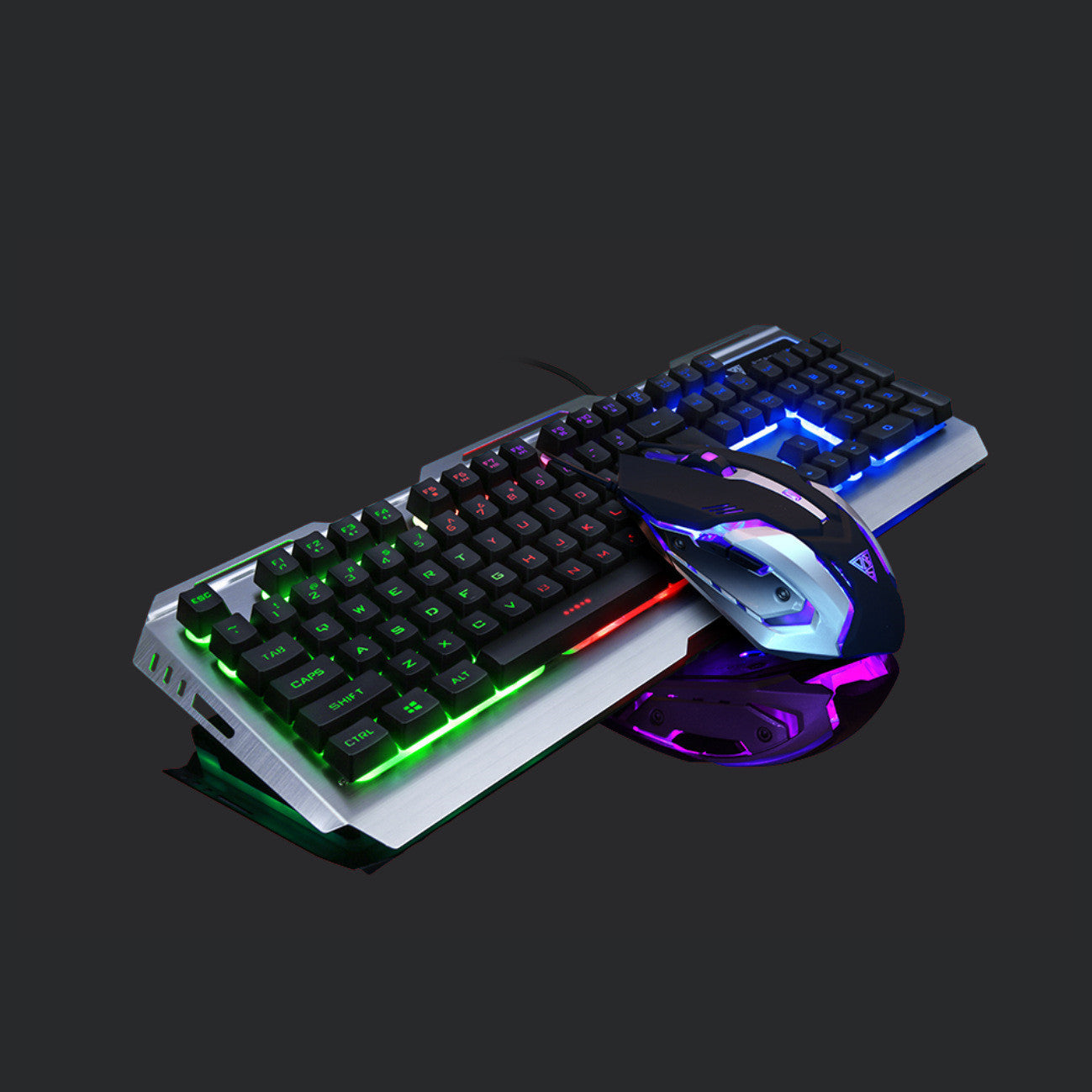 Wired Gaming Keyboard and Mouse Set - RGB Backlit for PC Desktop Laptop