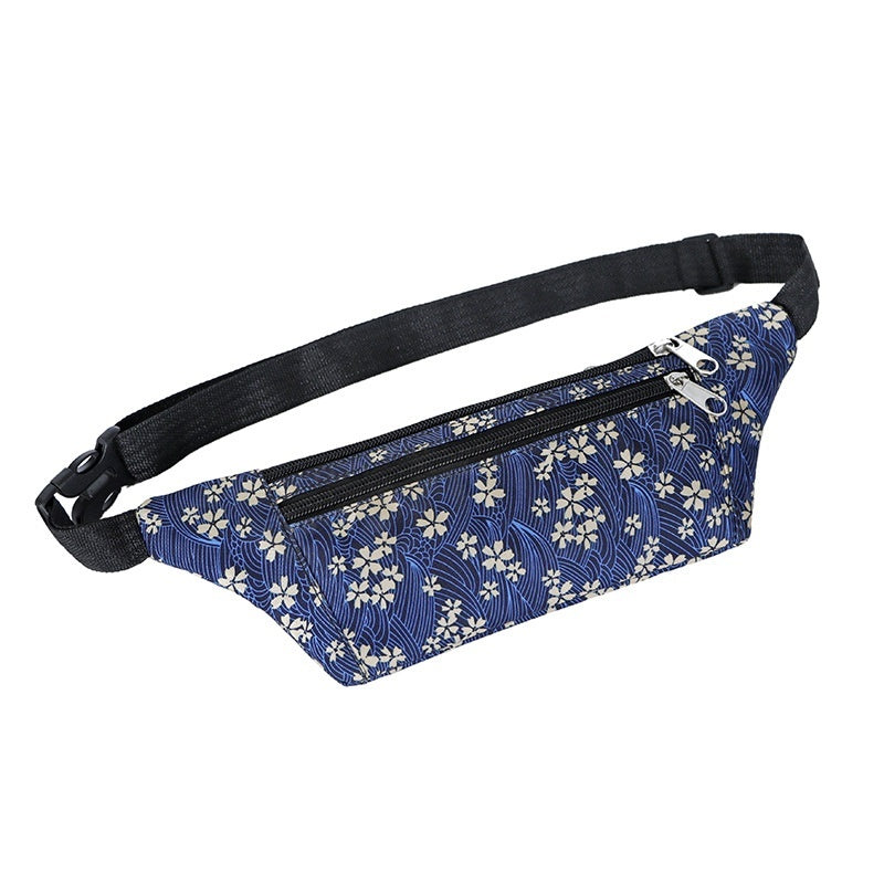 Men Outdoor Running Crossbody Phone Bag Multi Functional Floral Pattern Waterproof Oxford Cloth