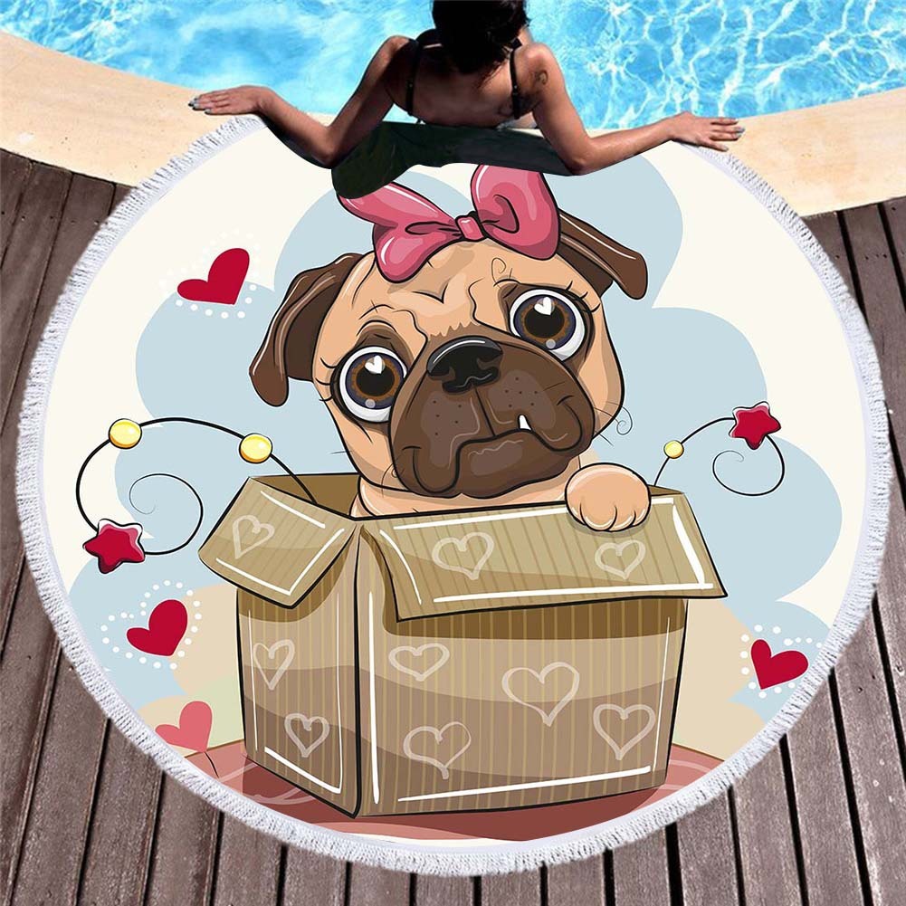 3D printed cat and dog beach towel