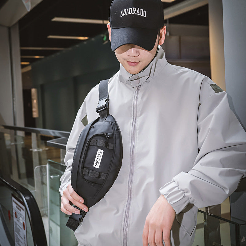 Personalized Hip Hop Street Style Workwear Chest Bag Canvas Shoulder Crossbody With Sandwich Pocket For Daily Use