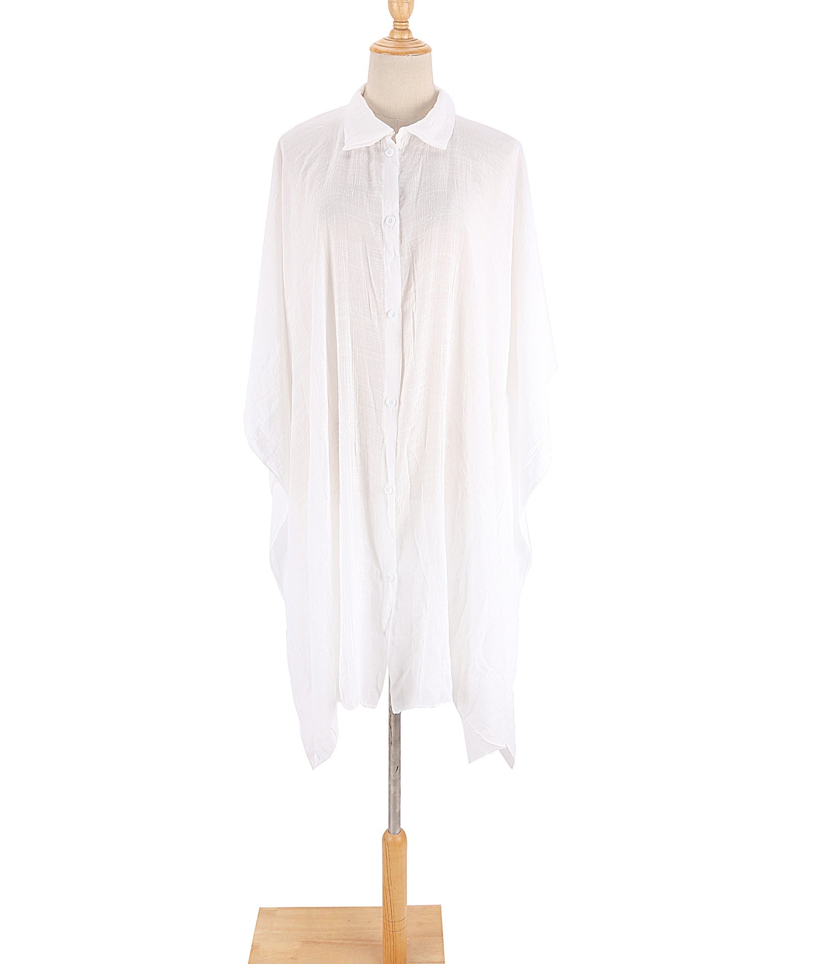 Lightweight Cotton Beach Hoodie - Loose Fit Sunscreen Swimsuit, Suitable For Vacation And Swimming Pool Wear
