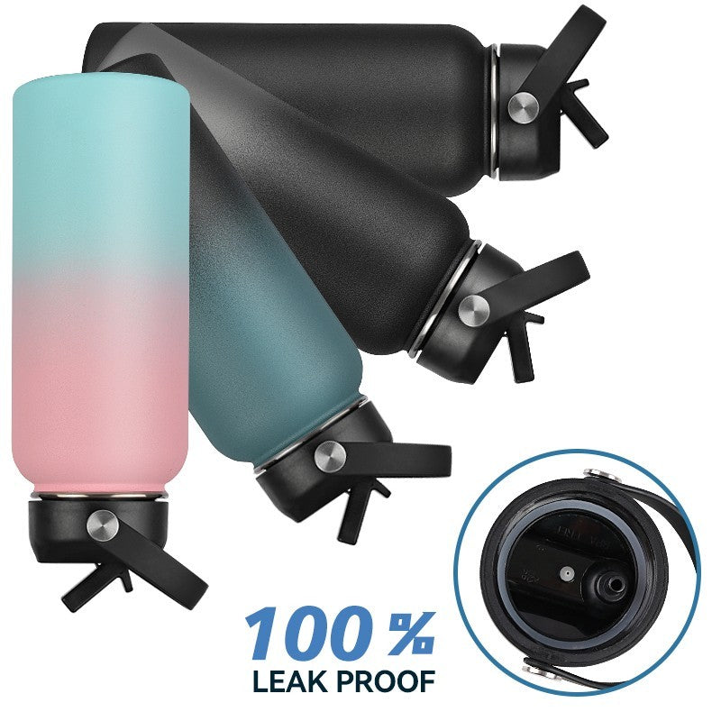 Vacuum Stainless Steel Large Capacity Water Bottle 1L 2L Black Blue Gradient Powder Blue Gradient Black Gray Gradient