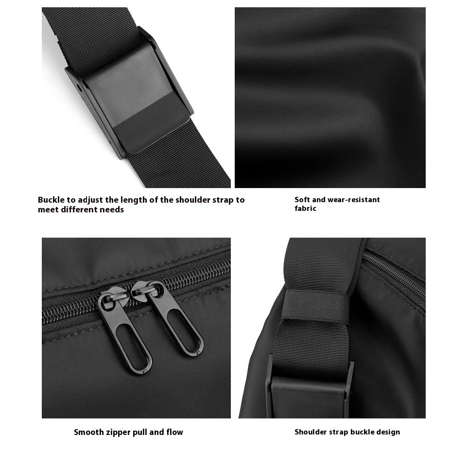 Mens Shoulder Bag Lightweight Water Repellent Sports Crossbody Nylon Bag Available In Black And Blue Travel Gym Outdoor