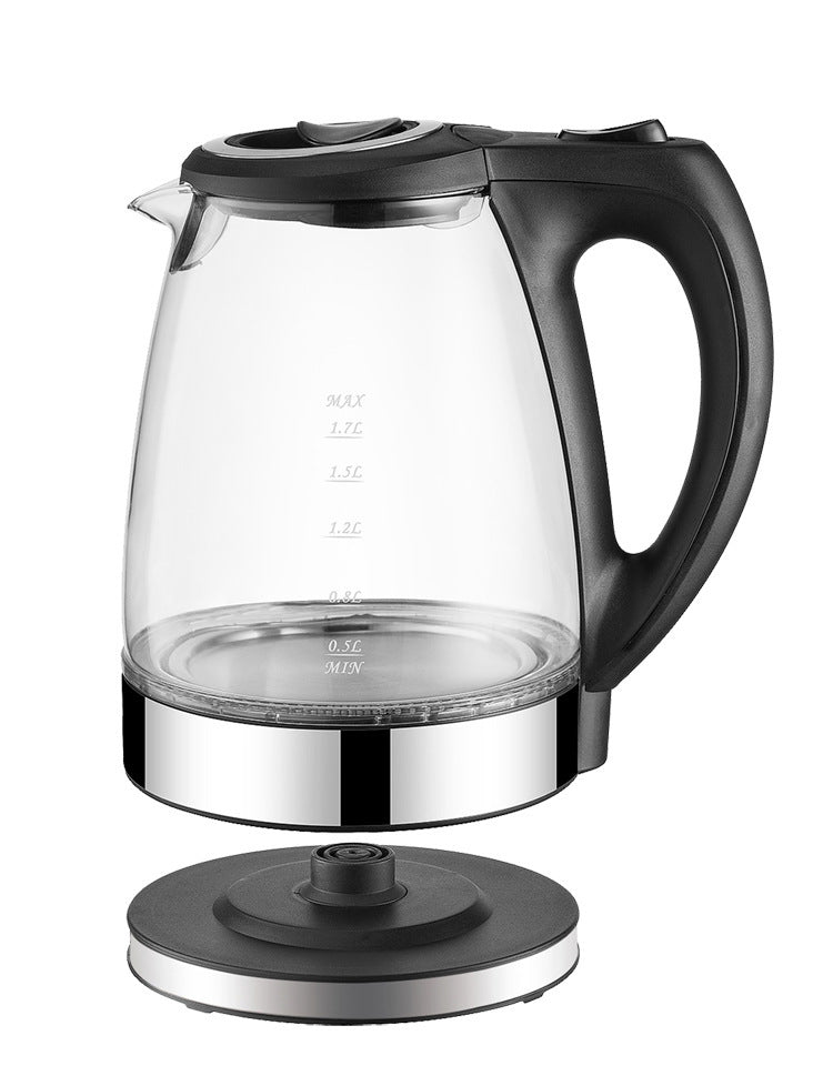 High Borosilicate Glass Blue Light Electric Kettle Boils Water Fast With Anti Dry Burn 1500W Included 2000W Max