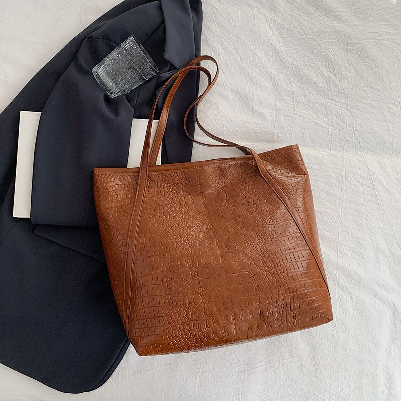 Retro PU Leather Tote Bag – Large Capacity Underarm Shoulder Bag | 8 Colors