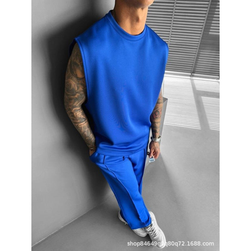 Summer New Men's Trousers Vest Suit